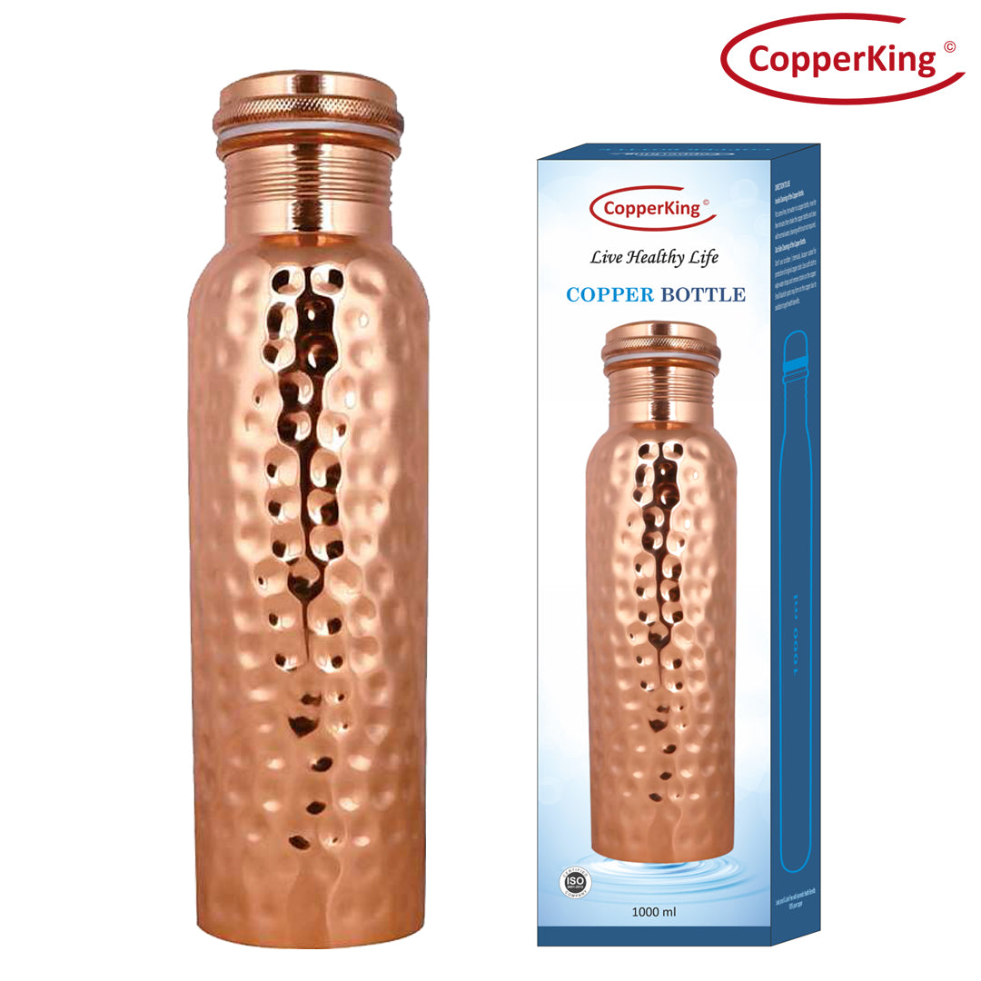 Pure Copper Bottle Hammered Design