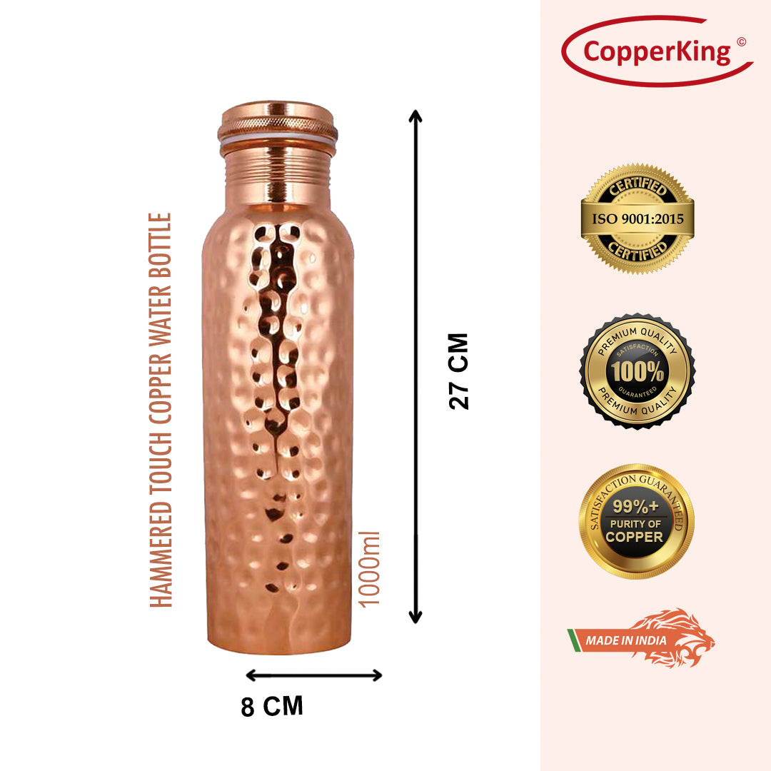 Pure Copper Bottle Hammered Design