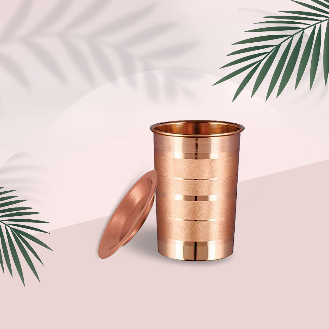 Classic Touch Copper Glass Tumbler with Coaster